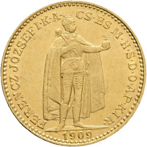 Austria Hungary FRANZ JOSEPH I. 1848-1916 20 Corona 1909 KB Kremnica KM#486, ÉH#1489 Au.900 6,79g 21mm