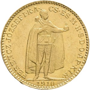 Austria Hungary FRANZ JOSEPH I. 1848-1916 20 Corona 1910 KB Kremnica KM#486, ÉH#1489 Au.900 6,78g 21mm