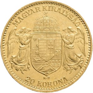 Austria Hungary FRANZ JOSEPH I. 1848-1916 20 Corona 1910 KB Kremnica KM#486, ÉH#1489 Au.900 6,78g 21mm