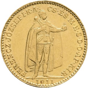 Austria Hungary FRANZ JOSEPH I. 1848-1916 20 Corona 1911 KB Kremnica KM#486, ÉH#1489 Au.900 6,78g 21mm