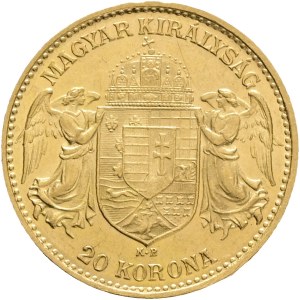 Austria Hungary FRANZ JOSEPH I. 1848-1916 20 Corona 1911 KB Kremnica KM#486, ÉH#1489 Au.900 6,78g 21mm