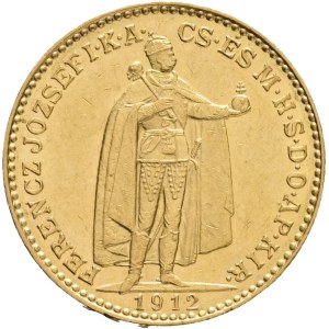 Austria Hungary FRANZ JOSEPH I. 1848-1916 20 Corona 1912 KB Kremnica KM#486, ÉH#1489 Au.900 6,78g 21mm
