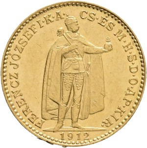 Austria Hungary FRANZ JOSEPH I. 1848-1916 20 Corona 1912 KB Kremnica KM#486, ÉH#1489 Au.900 6,78g 21mm