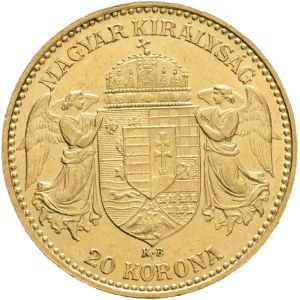 Austria Hungary FRANZ JOSEPH I. 1848-1916 20 Corona 1912 KB Kremnica KM#486, ÉH#1489 Au.900 6,78g 21mm