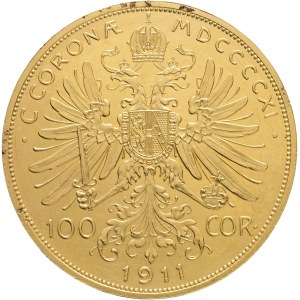 Austria Hungary FRANZ JOSEPH I. 1848-1916, 100 Corona 1911 Vienna KM#2819, Au.900 33,93g 37/2,3mm, hair lines, gold rusty blisters