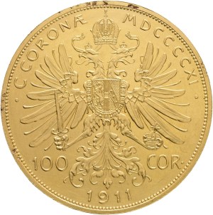 Austria Hungary FRANZ JOSEPH I. 1848-1916, 100 Corona 1911 Vienna KM#2819, Au.900 33,93g 37/2,3mm, hair lines, gold rusty blisters