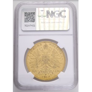 Austria Hungary FRANZ JOSEPH I. 1848-1916, 100 Corona 1912 Vienna KM#2819, Au.900 33,93g 37/2,3mm NGC 6841738-004
