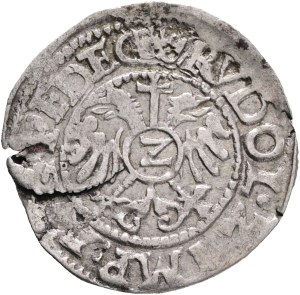 Free City Colmar RUDOLPH II. 1576-1612 2 Kreuzers , Silver Ag.1,16g 20mm, E&L 81 v. R!