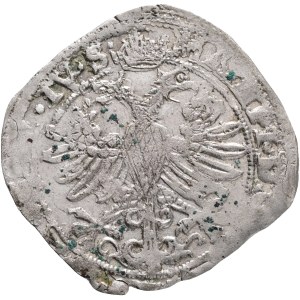 ANNA van de MARCK 1604-1631 (with titles of Matthias II) 4 Stivers / Arendschelling, Silver Ag. 4,32g 31mm CNM# 2.42.36, R!