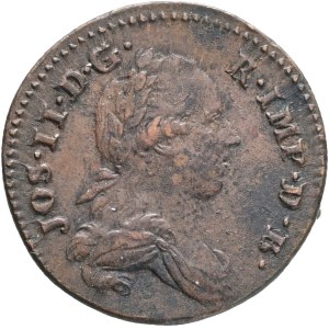 JOSEPH II. 1780-1790 1 Liard /Oord 1789 Bruxelles, Angelfacemark, KM#30, Cooper 3,57g 22mm