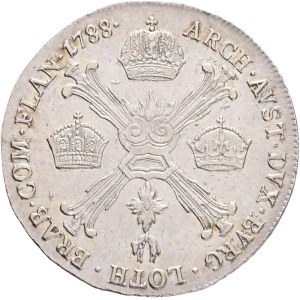 JOSEPH II. 1780-1790 1/4 Kronenthaler 1788 A Vienna, KM#38, Her#209 Ag.873 7,36g 30mm