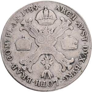 JOSEPH II. 1780-1790 1/2 Kronenthaler 1789 AVienna, Type 1, KM#34 Ag.873 14,38g 35mm