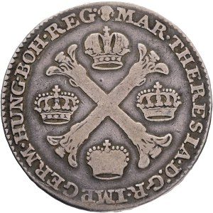 MARIA THERESIA 1740-1780, 1/2 Kronenthaler 1765 Brussels patina, Type 1, KM#19 Ag.873 14,48g 35mm