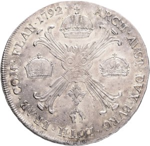 LEOPOLD II. 1790-1792 1 Kronenthaler 1792 H KM#239, 246 Ag.873 29,32g 39mm mint Günzburg Germany