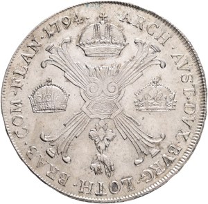 FRANCIS II. 1792-1795 1 Kronenthaler 1794 H Günzburg Lege et Fide, KM#62.1, N&V#486 , Ag.873 29,60g 39mm
