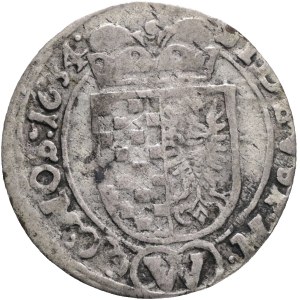 Confederation of Evangelical Estates 1634-1635, 3 Kreuzers 1634 W HR mintmaster Hans Rieger Breslau, Kopicki#7027, Ag. 1,38g 20mm, small wavy