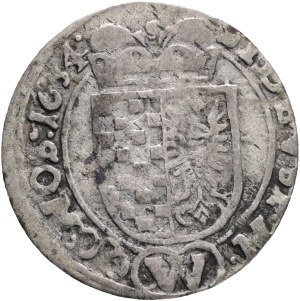 Confederation of Evangelical Estates 1634-1635, 3 Kreuzers 1634 W HR mintmaster Hans Rieger Breslau, Kopicki#7027, Ag. 1,38g 20mm, small wavy