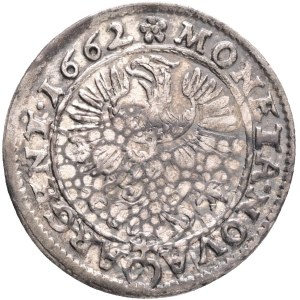 CHRISTIAN 1651-1672 3 Kreuzers 1662 Liegnitz Brieg, mintmaster Christian Pfahler (heart with cross) Silver Ag. 1,51g 21mm , KM#427, patina