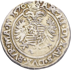 MAXIMILIAN II. 1564-1576 10 Kreuzers 1570 Joachimstahl (Jáchymov) Ag.4,12g 25mm MB#169 RR!!!