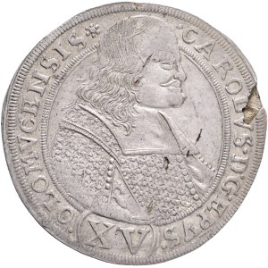 CHARLES II. LICHTENSTEIN-KASTELKORN 1664-1694, 15 Kreutzer 1694 SAS, var. KM#231.7 Olomouc Archbishopric, mint Kroměříž, Ag. 5,81g 30mm, RR! , planchet defect