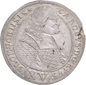 CHARLES II. LICHTENSTEIN-KASTELKORN 1664-1694, 15 Kreutzer 1694 SAS, var. KM#231.7 Olomouc Archbishopric, mint Kroměříž, Ag. 5,81g 30mm, RR! , planchet defect