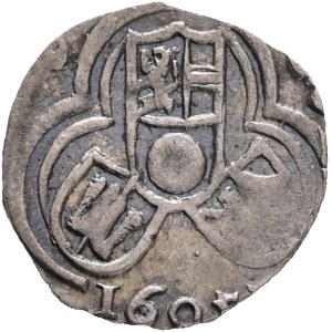 WOLF DIETRICH von RAITENAU 1587-1612 2 Pfennigs 1605, Silver Ag. 0,34g 15mm, Probst#873 R!
