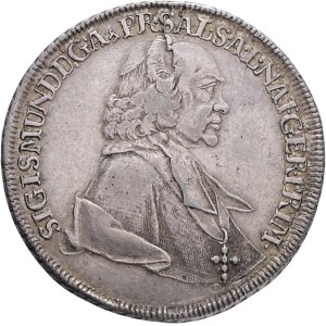 SIGISMUND von SCHRATTENBACH 1753-1771 1 Thaler 1761 type7 Salzburg , KM# 395.2, Dav EC III# 1254, Zöttl# 2990, Ag.833 28,1g 40mm