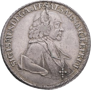 SIGISMUND von SCHRATTENBACH 1753-1771 1 Thaler 1761 type7 Salzburg , KM# 395.2, Dav EC III# 1254, Zöttl# 2990, Ag.833 28,1g 40mm
