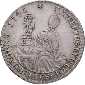 SIGISMUND von SCHRATTENBACH 1753-1771 1 Thaler 1761 type7 Salzburg , KM# 395.2, Dav EC III# 1254, Zöttl# 2990, Ag.833 28,1g 40mm