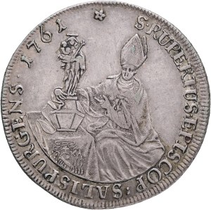 SIGISMUND von SCHRATTENBACH 1753-1771 1 Thaler 1761 type7 Salzburg , KM# 395.2, Dav EC III# 1254, Zöttl# 2990, Ag.833 28,1g 40mm