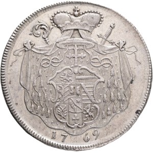 SIGISMUND of SCHRATTENBACH 1753-1771, 1 Thaler 1769 FM Type11, KM#420 Ag. 28,07g 40mm mint Salzburg