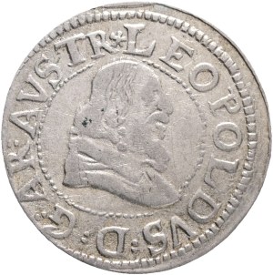 LEOPOLD V. 1626-1632 3 Kreuzer ND Tyrol Hall, Morosini 844 1,87g 20 mm