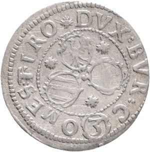 LEOPOLD V. 1626-1632 3 Kreuzer ND Tyrol Hall, Morosini 844 1,87g 20 mm