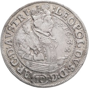 LEOPOLD V. 1619-1632 10 Kreuzer 1632 Hall, Moser-Tursky#479 Ag. 4,33g 29mm