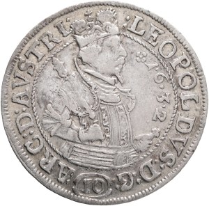 LEOPOLD V. 1619-1632 10 Kreuzer 1632 Hall, Moser-Tursky#479 Ag. 4,33g 29mm