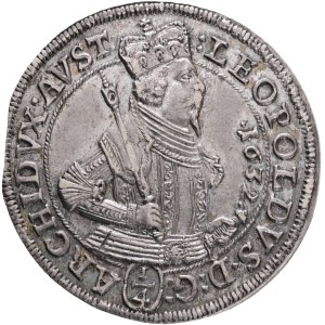 LEOPOLD V. 1619-1632 1/4 Thaler 1632, KM#590, MT#469 Ag. 7,06g, 31mm, Hall, planchet defect