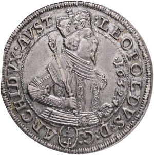 LEOPOLD V. 1619-1632 1/4 Thaler 1632, KM#590, MT#469 Ag. 7,06g, 31mm, Hall, planchet defect