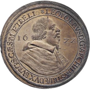 LEOPOLD V. 1619-1632 1 Thaler 1622 ZZ Hall Tyrol Silver Ag.875 28,19g 42mm, dark patina KM# 264.5, MT#423, Dav EC II# 3330, extraordinary specimen