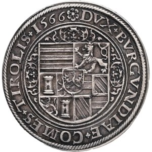 FERDINAND II. 1564-1595 60 Kreuzers 1566 Mühlau, Silver Ag. 24g 39mm, MT#169, Dav SG#52, RR!!
