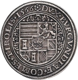 FERDINAND II. 1564-1595 60 Kreuzers 1566 Mühlau, Silver Ag. 24g 39mm, MT#169, Dav SG#52, RR!!