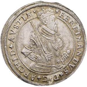FERDINAND II. 1564-1595 1 Thaler ND Ensisheim, Silver Ag.875 28,15g 41mm, KLEM# 161-170, MT# 578 R!!, hinge repair