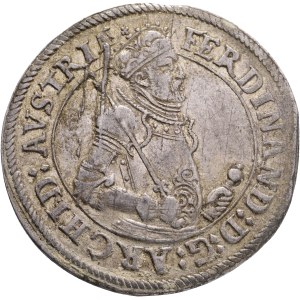 FERDINAND II. 1564-1595 1 Thaler ND Hall, Silver Ag. 28,19g 39mm, MT#274 var#1 BVRGVNDIE, planchet defekt, the punch broke on avers