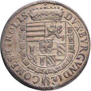 FERDINAND II. 1564-1595 1 Thaler Hall Tyrol , ref. As MT#273,Dav EC I#8097 but without point at the head, Silver Ag. 28,57g 40mm