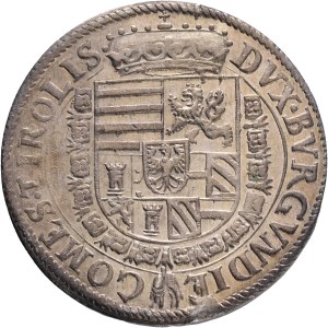FERDINAND II. 1564-1595 1 Thaler Hall Tyrol , ref. As MT#273,Dav EC I#8097 but without point at the head, Silver Ag. 28,57g 40mm