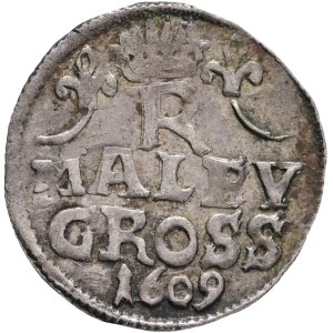 RUDOLPH II. 1576-1608 Maley Groschen Kuttenberg ( Kutná Hora) 1609 mintmaster P.Skréta Sotnovský, Silver Ag. 1,09g 17mm MB# 250, R!