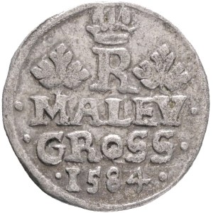 RUDOLPH II. 1576-1608 Maley Groschen Prague 1584 mintmaster Lazar Erker, Silver Ag. 1,20g 17mm, MB#240 RR!