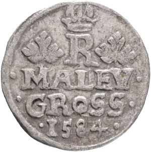 RUDOLPH II. 1576-1608 Maley Groschen Prague 1584 mintmaster Lazar Erker, Silver Ag. 1,20g 17mm, MB#240 RR!
