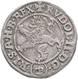 RUDOLPH II. 1576-1608 Maley Groschen Prague 1584 mintmaster Lazar Erker, Silver Ag. 1,20g 17mm, MB#240 RR!