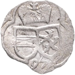 FERDINAND II. 1619-1637 2 Pfenning 1597, KM#14, Ag. 0,32g 16mm, Graz