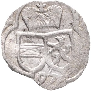 FERDINAND II. 1619-1637 2 Pfenning 1597, KM#14, Ag. 0,32g 16mm, Graz